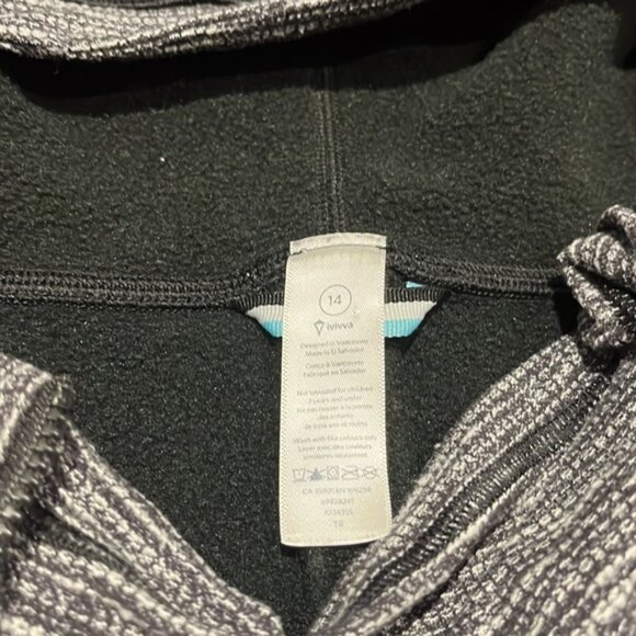 Ivivva black cozy panel neck hoodie grey sleeves - Picture 6 of 11